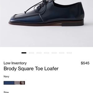 Tibi Brody Square Toe Loafer in navy